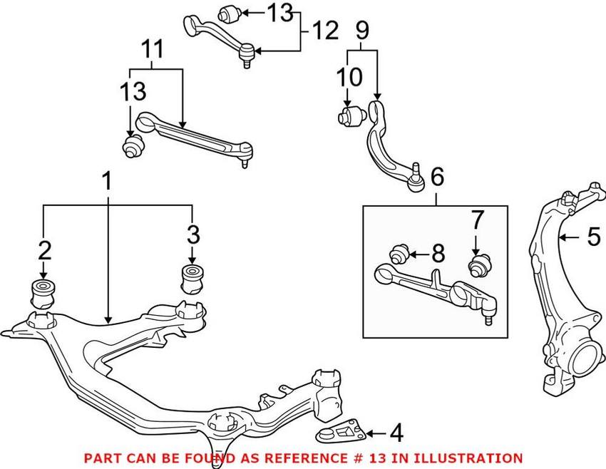 Audi Control Arm Bushing - Front Upper 4B0407515